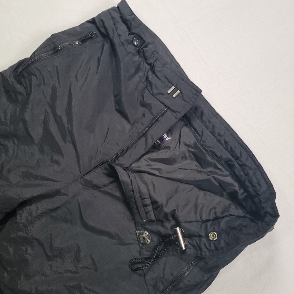 Edelweiss Skiwear Snow Pants Mens 34 Black Solid Insulated Nylon Winter Outdoor